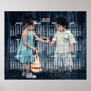 Cute Yearly Calendar 2023 Photo Poster
