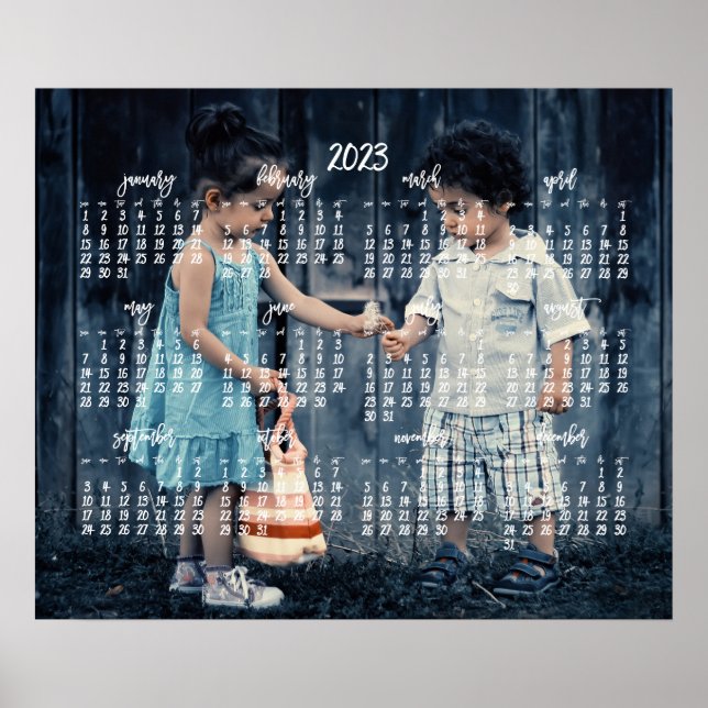 Cute Yearly Calendar 2023 Photo Poster (Front)