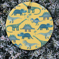 Cute Yellow and Blue Dinosaurs