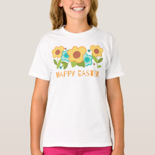Cute Yellow and Blue Flowers Spring Easter T-Shirt