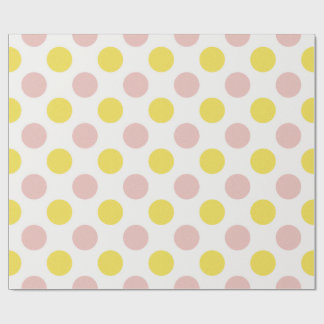 Cute Yellow and Pink Polka Dot Wrapping Paper