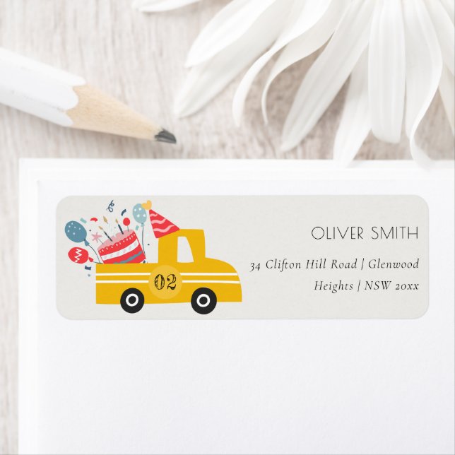 Cute Yellow Any Age Birthday Party Cake Truck (Insitu)