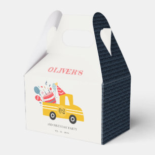 Cute Yellow Any Age Birthday Party Cake Truck Favour Box