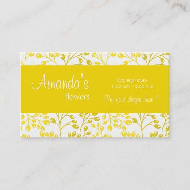 Cute yellow autumn fruits Business Card (Front)