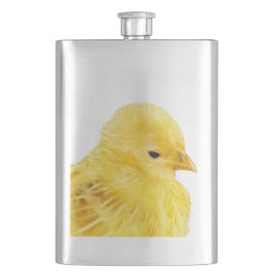 Cute yellow baby animal chick hip flask