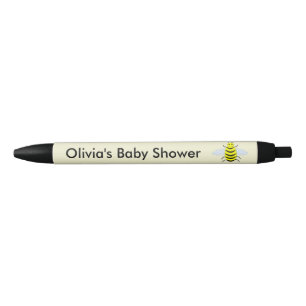Cute Yellow Baby Bee Gender Neutral Baby Shower Blue Ink Pen
