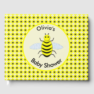 Cute Yellow Baby Bee Gender Neutral Baby Shower Guest Book