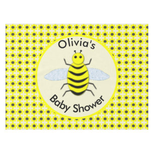 Cute Yellow Baby Bee Gender Neutral Baby Shower Tablecloth