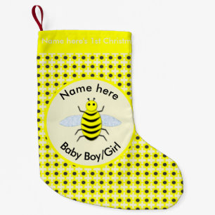 Cute Yellow Baby Bee Gender Neutral First Small Christmas Stocking