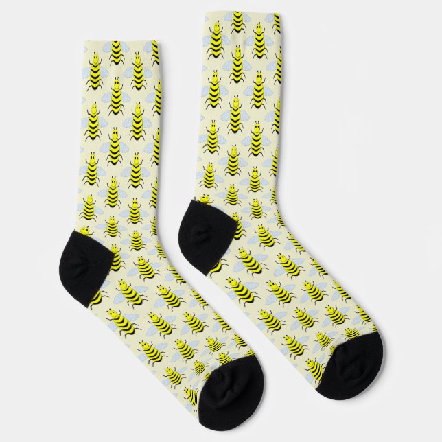 Cute Yellow Baby Bee Gender Neutral Patterned Socks (Right)
