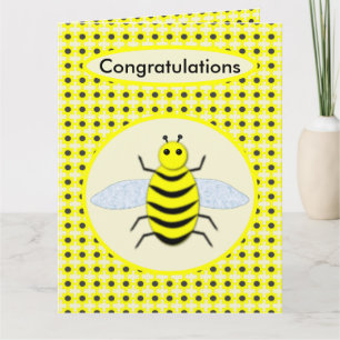 Cute Yellow Baby Bee Gender Reveal Neutral Card