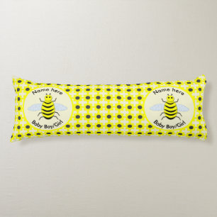Cute Yellow Baby Bee Gender Reveal Neutral Custom Body Cushion
