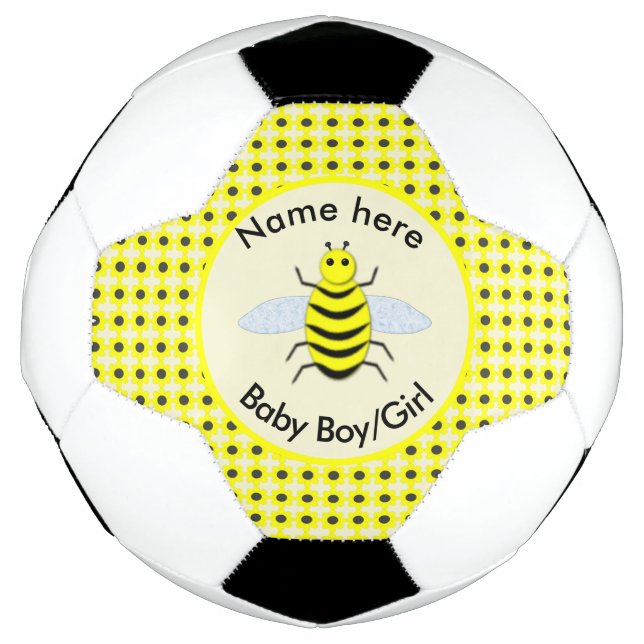 Cute Yellow Baby Bee Gender Reveal Neutral Custom Football (Front)