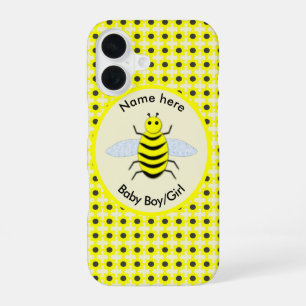 Cute Yellow Baby Bee Gender Reveal Neutral Custom iPhone 16 Case