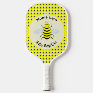 Cute Yellow Baby Bee Gender Reveal Neutral Custom Pickleball Paddle