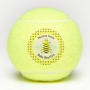 Cute Yellow Baby Bee Gender Reveal Neutral Custom Tennis Balls