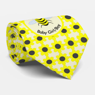 Cute Yellow Baby Bee Gender Reveal Neutral Custom Tie