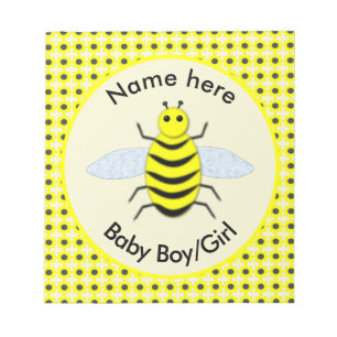 Cute Yellow Baby Bee Gender Reveal Neutral Notepad