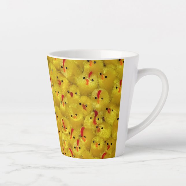 Cute Yellow Baby Chicks Latte Mug (Right)