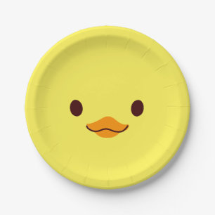 Cute Yellow Baby Duck Chick Paper Plate