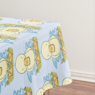 Cute yellow baby duckling cartoon illustration tablecloth