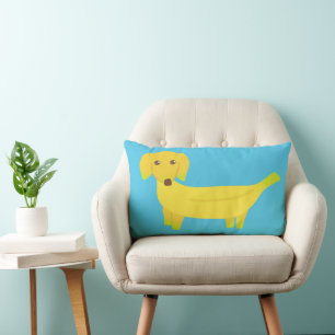 Cute Yellow Banana Dogs Graphic Lumbar Cushion