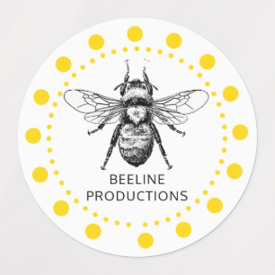 Cute Yellow Bee Apiary Beekeeper Labels