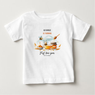 Cute Yellow Bee & Sunflower 1st Bee-Day Birthday Baby T-Shirt