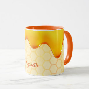 Cute Yellow bees dripping honey Mug