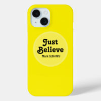 Cute Yellow Believe Bible Verse Miracle Faith