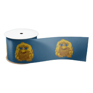 Cute Yellow Bigfoot With Big Blue Eyes Satin Ribbon