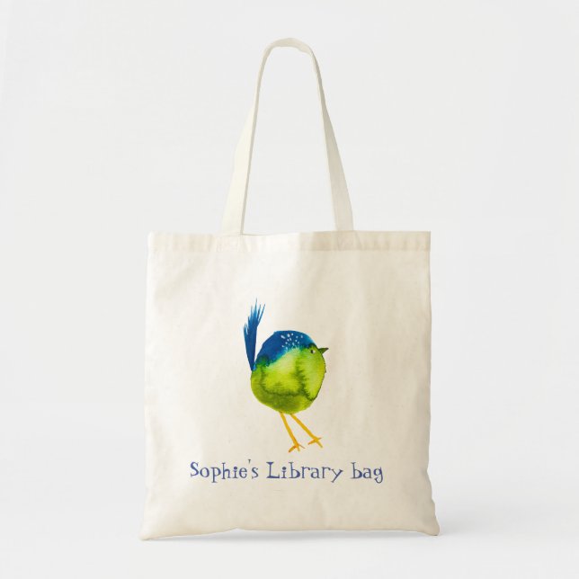Cute yellow bird library bag (Front)