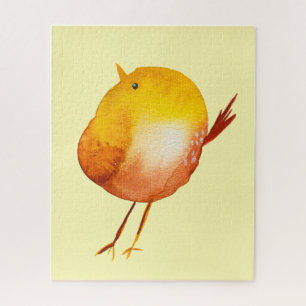 Cute yellow bird watercolor jigsaw puzzle