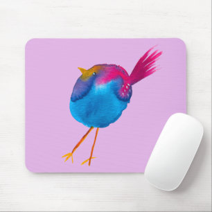 Cute yellow bird watercolor mouse mat