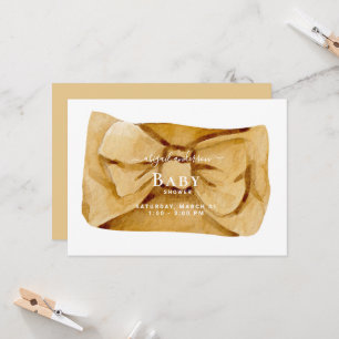 Cute Yellow Bow Baby Shower Invitation