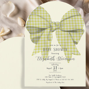 Cute Yellow Bow Gender Neutral Baby Shower Arch Invitation