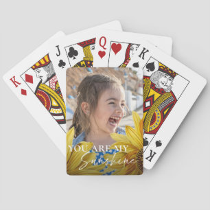 Cute Yellow Bright Sunflower You Are My Sunshine Playing Cards