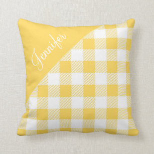 yellow gingham pillow