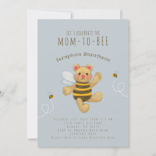 Cute Yellow Bumble Bee Bear Invitation
