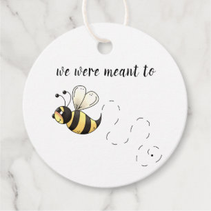 Cute Yellow Bumble Bee Meant to Bee Wedding Favour Tags