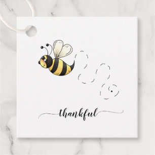 Cute Yellow Bumble Bee Thankful Thank You Favour Tags