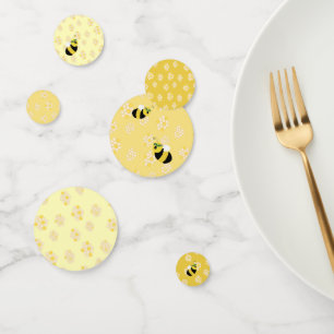 Cute Yellow Bumble Bees and Honeycomb Baby Shower Confetti