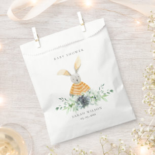 Cute Yellow Bunny Garden Foliage Baby Shower Favour Bags