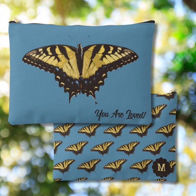 Cute Yellow Butterfly and Initial on Accessory Bag (Creator Uploaded)