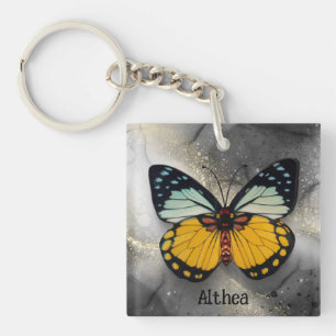 Cute Yellow butterfly Name  Key Ring