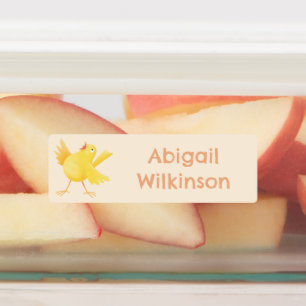 Cute yellow canary bird cartoon personalised