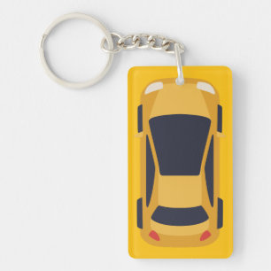 Cute Yellow Car – Fun Travel Accessory Key Ring