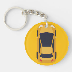 Cute Yellow Car – Fun Travel Accessory Key Ring