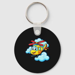 Cute yellow cartoon helicopter funny chopper kids key ring