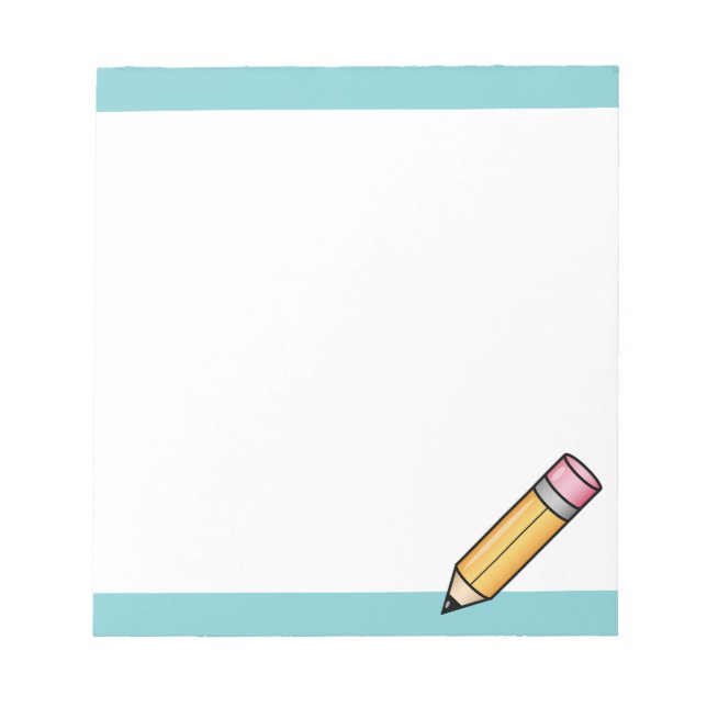 Cute Yellow Cartoon Pencil Notepad (Front)